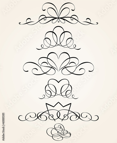 Set of calligraphic elements