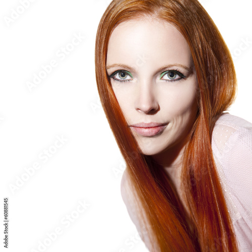 Beautiful woman with red hair