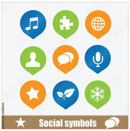 social symbols web media set