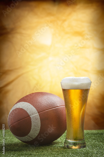 Beer and american football ball