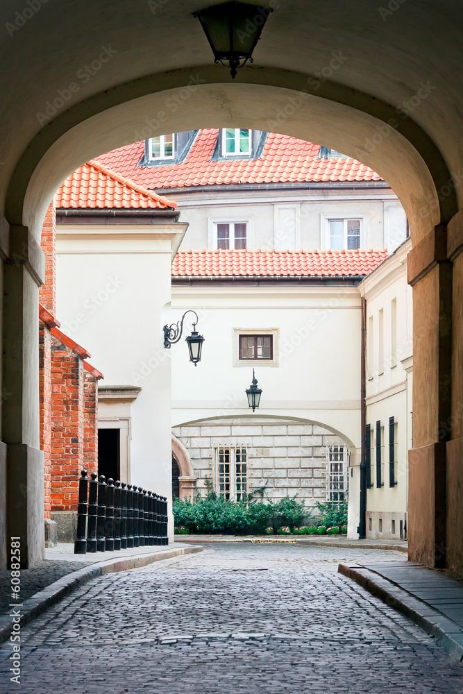 Warsaw's Old Town gates - Dziekania Street