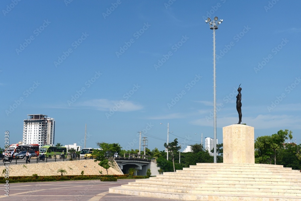 Monument to Indian princess Catalina in Cartagena