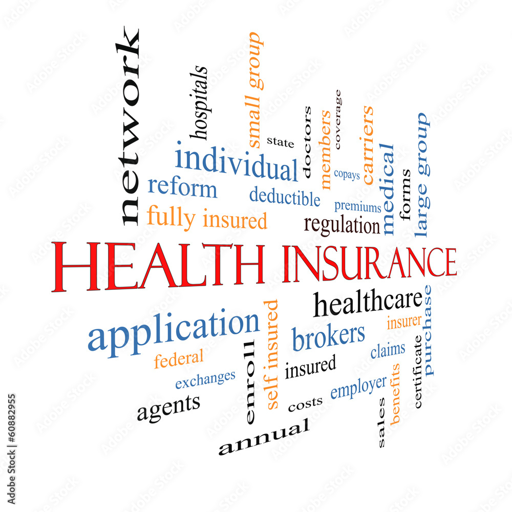 Health Insurance Word Cloud Concept Fading Health Insurance Word Cloud Concept Fading