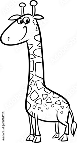 giraffe cartoon coloring page