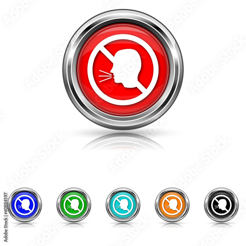 No talking icon - six colours set