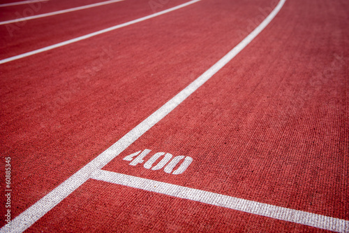 Running track with 400m mark