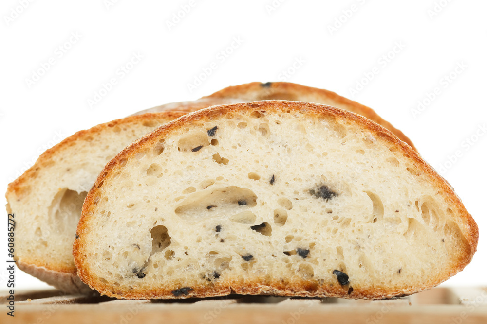 Italian style bread with olives.