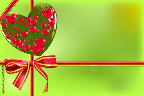 Geschenkkarte mit Schleife und Herz