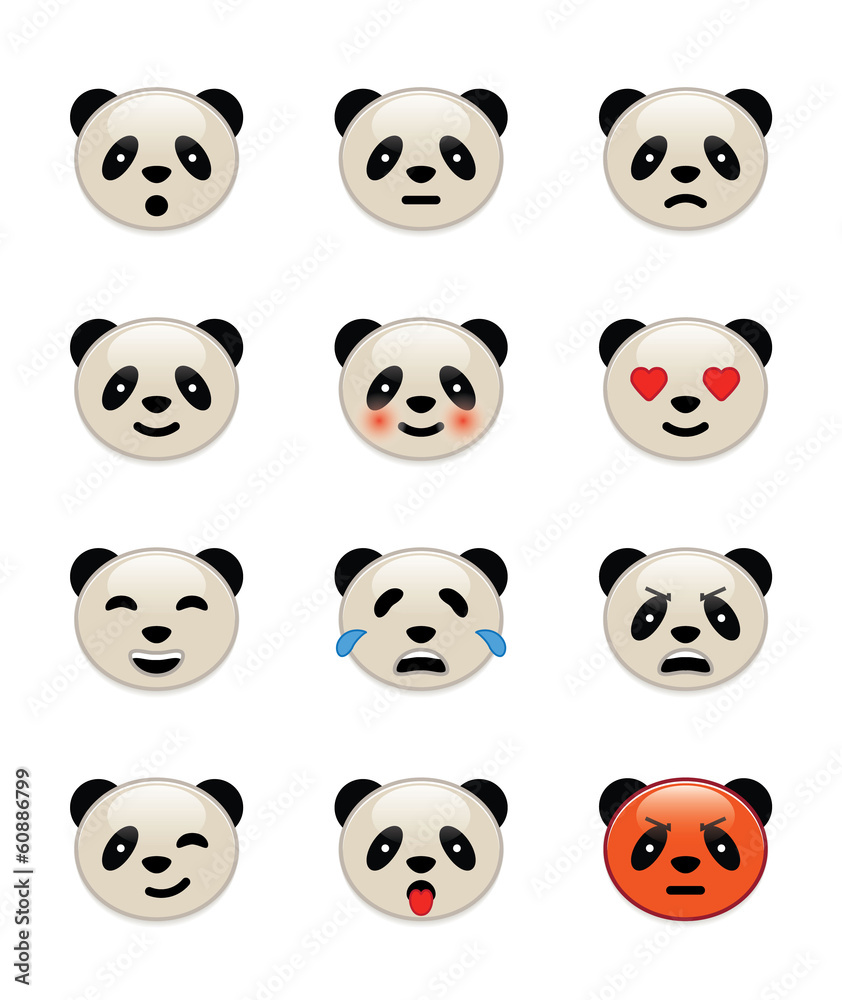 Panda bear emotion icons Panda bear emotion icons