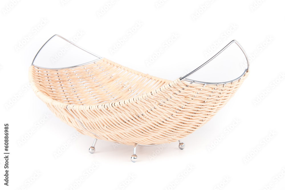 Obraz premium Woven vase isolated on white background