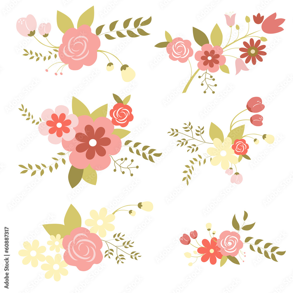 Set of flowers