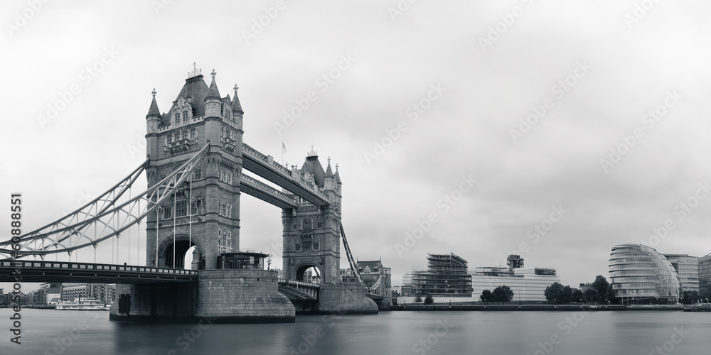 Tower Bridge in black and white