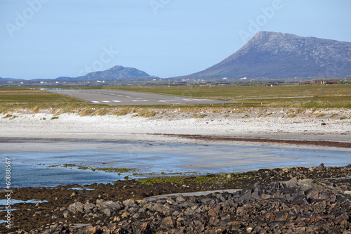 Runway at Benbecula Airport, Outer Hebrides, Scotland