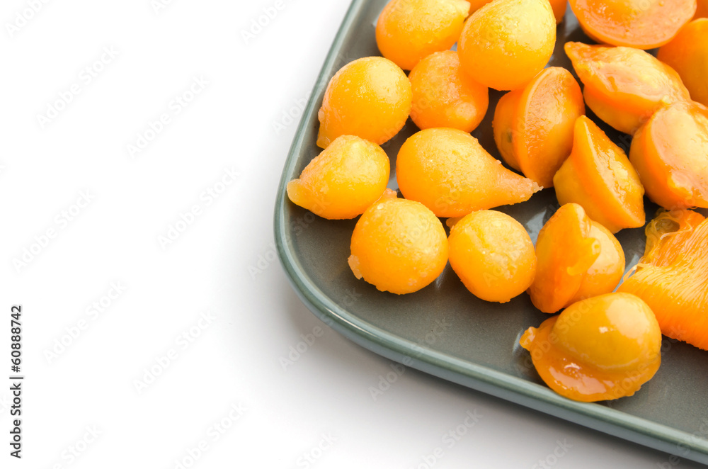 Thai dessert on plate, isolated