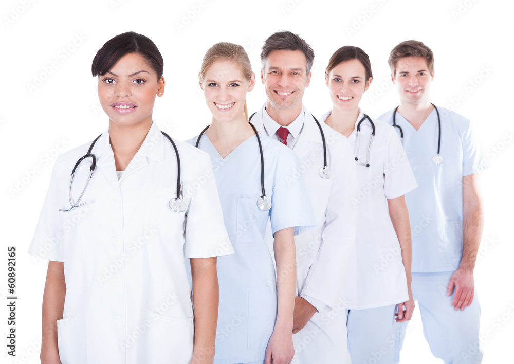Doctors And Nurses Standing In A Row Doctors And Nurses Standing In A Row