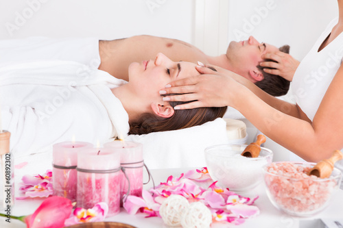 Young Couple Enjoying Massage