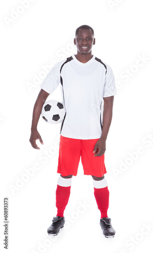 Professional Soccer Player With Ball