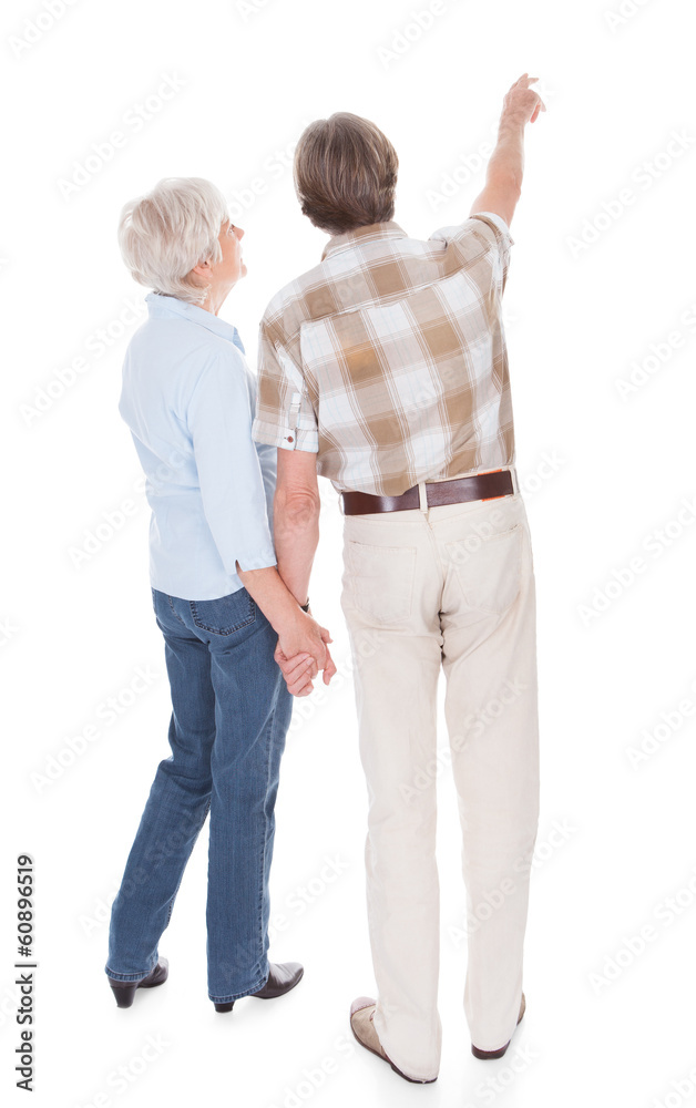 Senior Couple Pointing Senior Couple Pointing