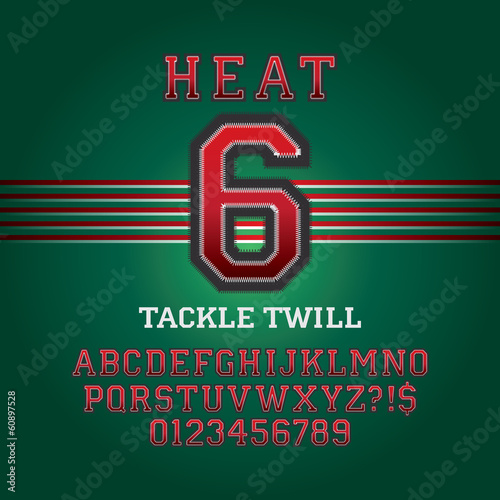 Stitches Tackle Twill Alphabet and Digit Vector