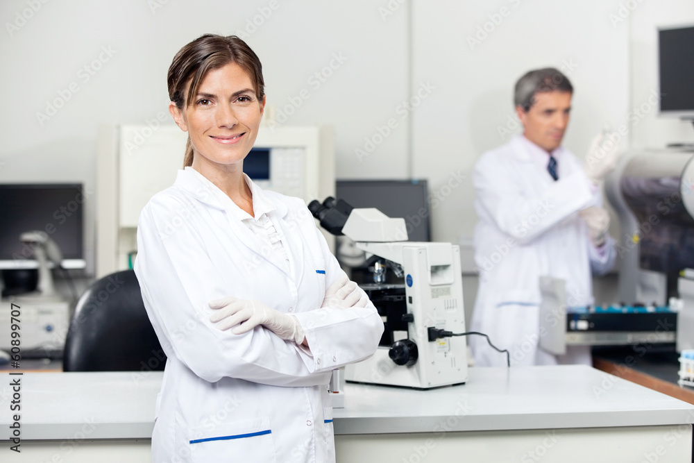 Fototapeta premium Confident Female Scientist In Laboratory