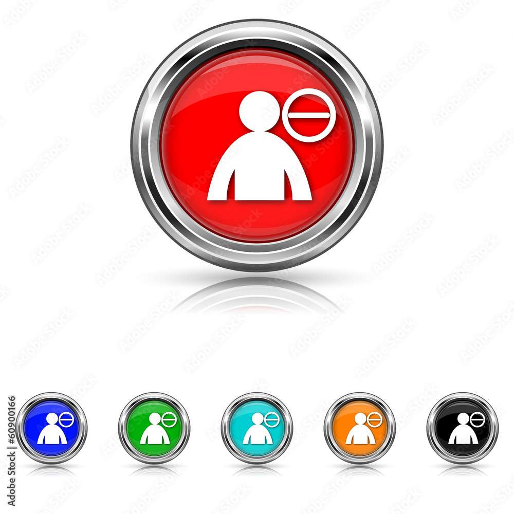 Remove friend icon - six colours set Remove friend icon - six colours set