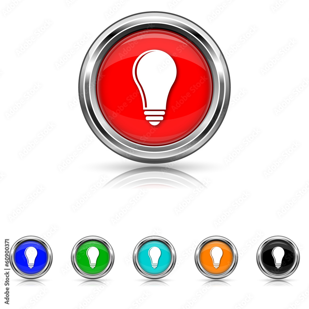 Light bulb - idea icon - six colours set