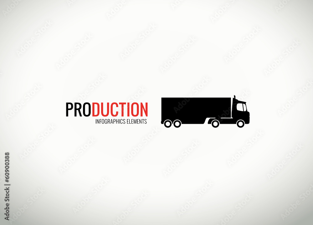Vector truck silhouette for infographics Vector truck silhouette for infographics