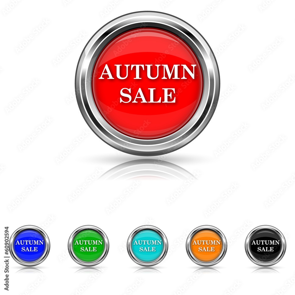 Autumn sale icon - six colours set Autumn sale icon - six colours set