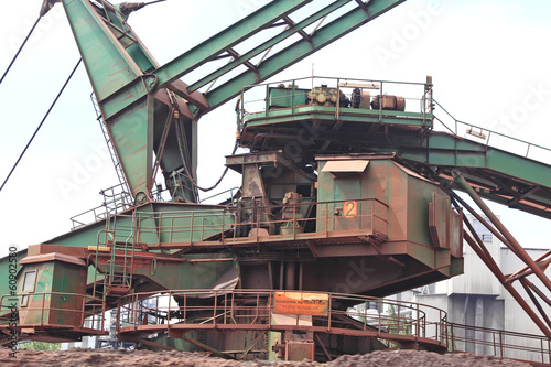 huge excavator of coal in a mine
