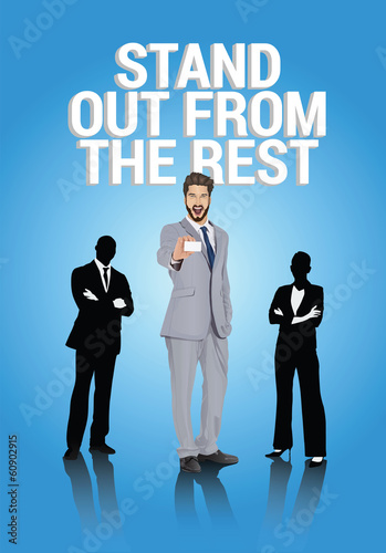 Businessman showing business card