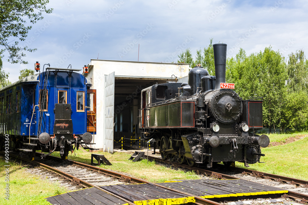 steam locomotive in depot, Czech Republic steam locomotive in depot, Czech Republic