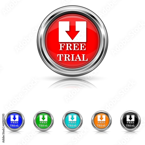 Free trial icon - six colours set