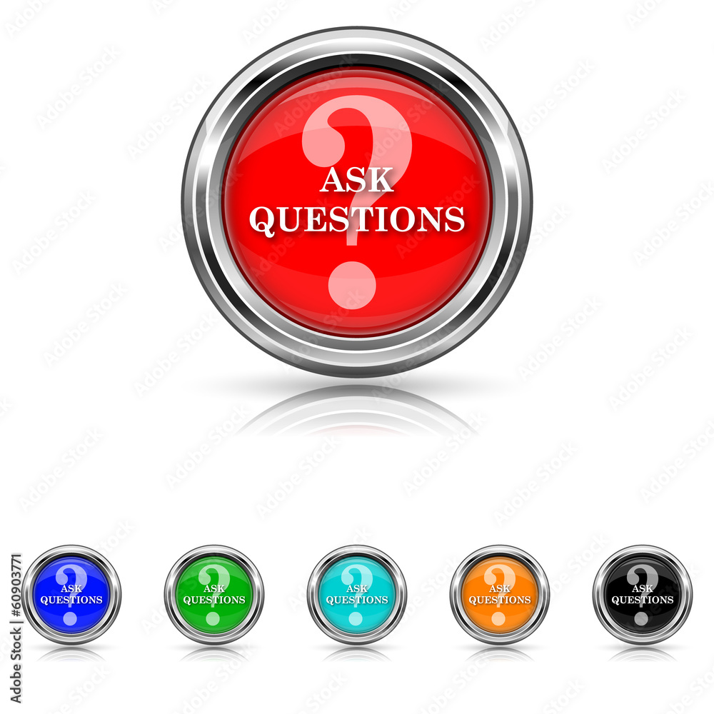 Ask questions icon - six colours set Ask questions icon - six colours set