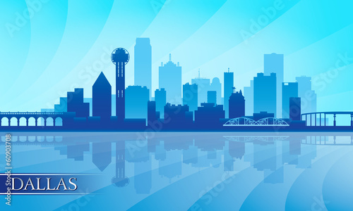 Dallas city skyline silhouette background