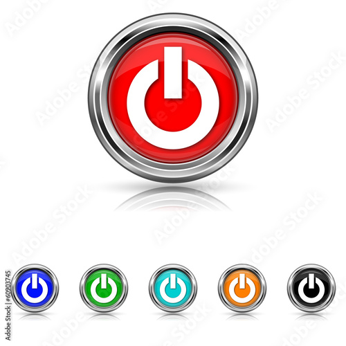 Power button icon - six colours set