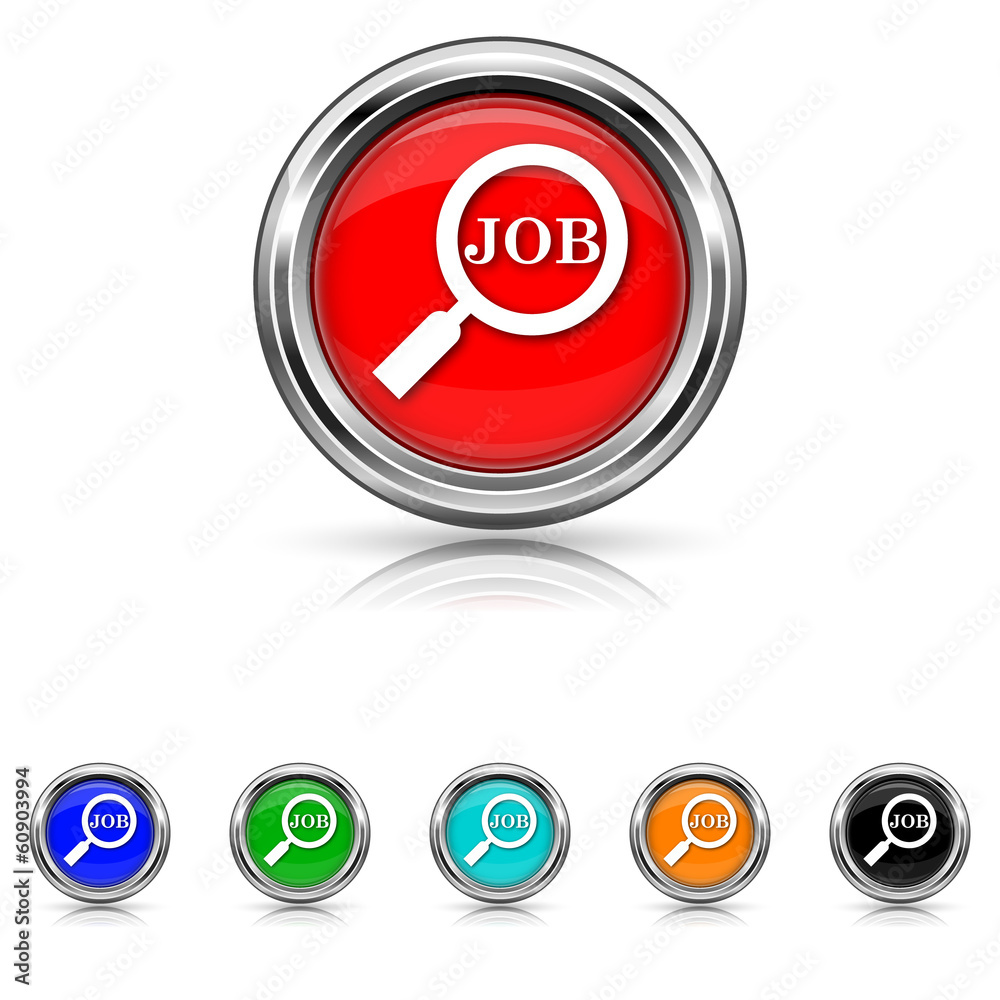 Search for job icon - six colours set Search for job icon - six colours set