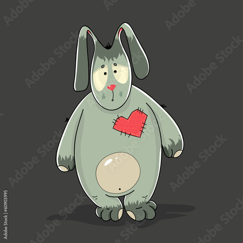 Adorable Valentine plush rabbit with embroidered heart