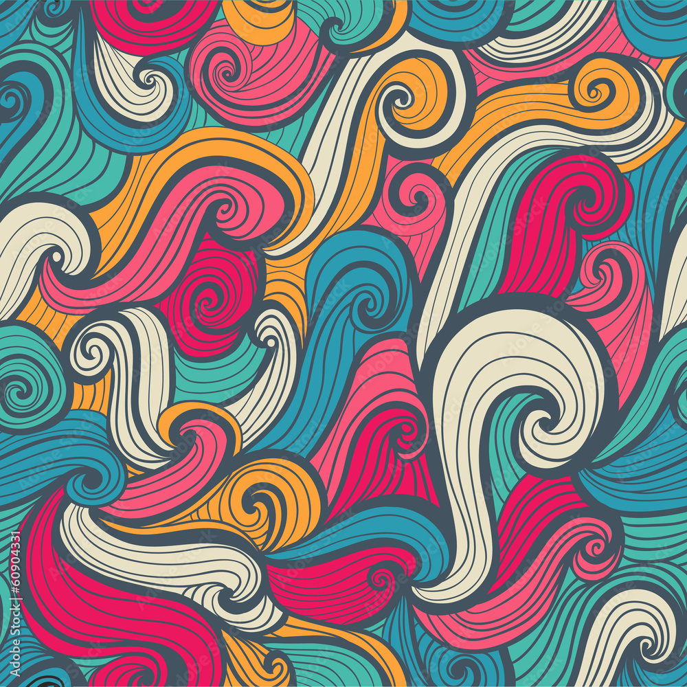 Fototapeta premium Vector seamless texture with abstract flowers. Endless backgroun