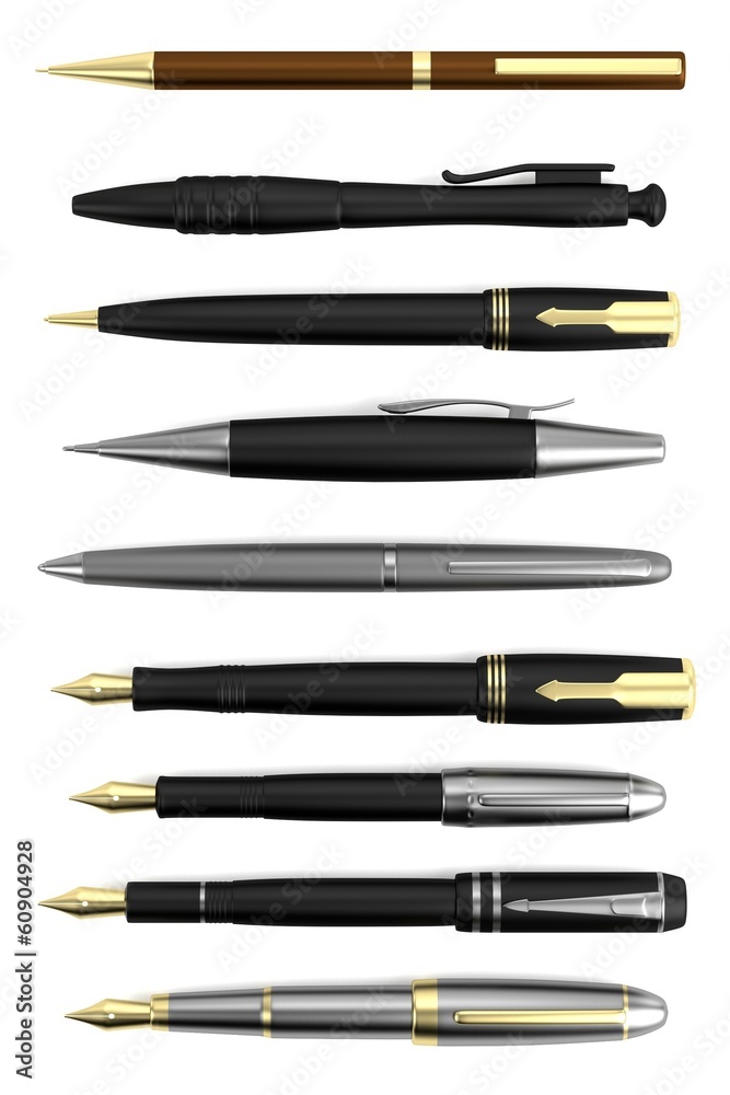 realistic 3d render of pens realistic 3d render of pens