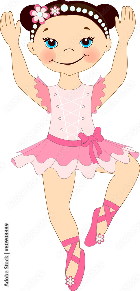 Little pretty ballerina. Vector illustration. Little pretty ballerina. Vector illustration.