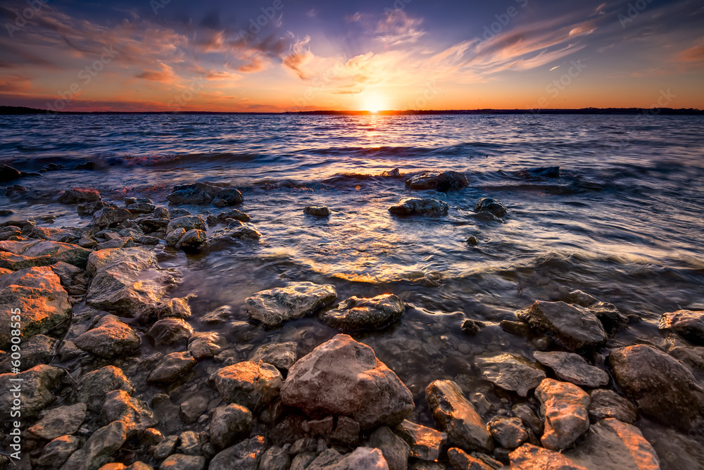 Obraz premium Benbrook Lake Sunset