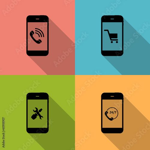 Concept on Different Mobile Phote Icons. Vector Illustration Free Download Concept on Different Mobile Phote Icons. Vector Illustration - GFXLoad