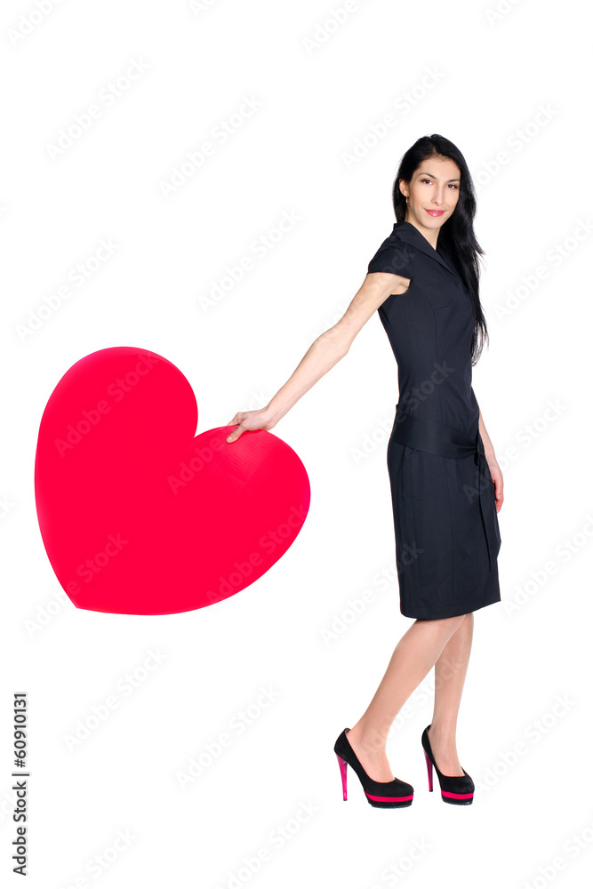 brunette with heart brunette with heart