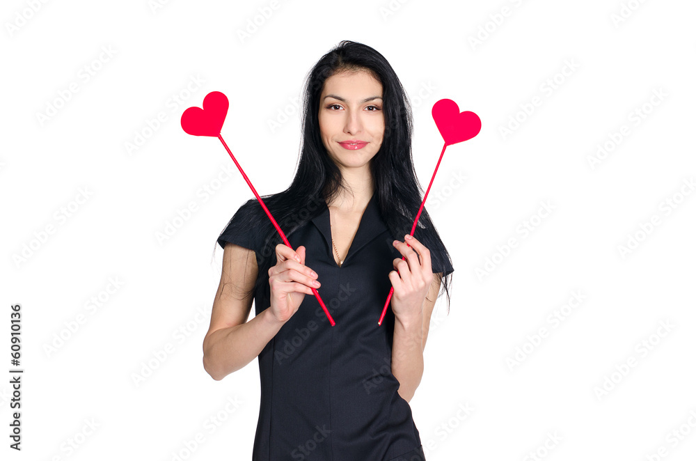 brunette with heart brunette with heart