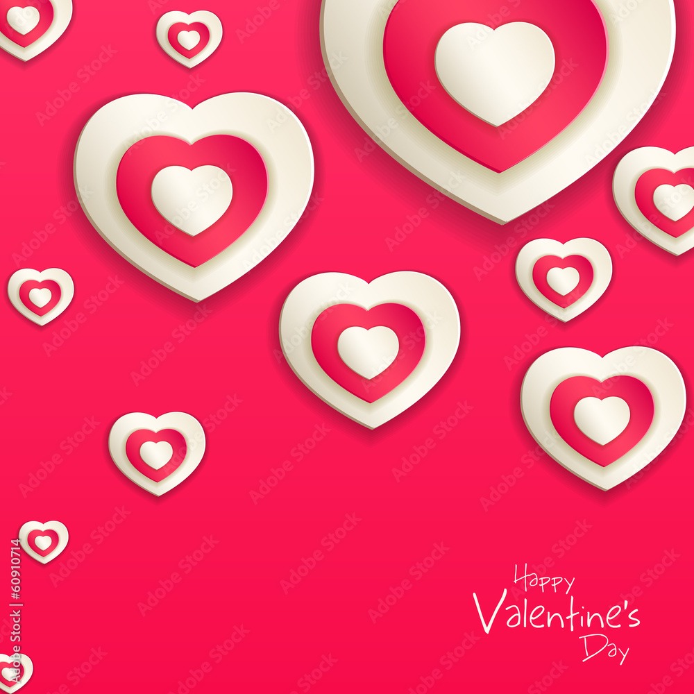 vector illustration of paper heart on love background