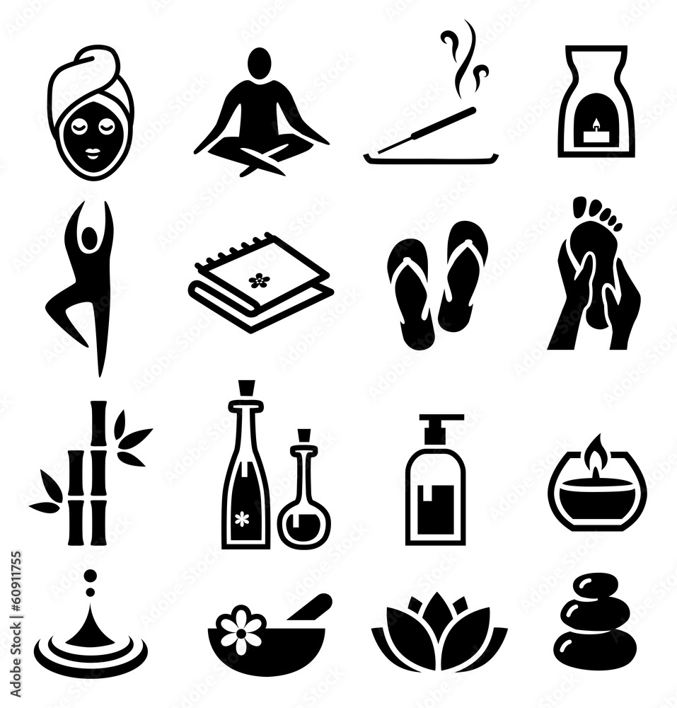 Wellness and Relax Icons - obrazy, fototapety, plakaty 