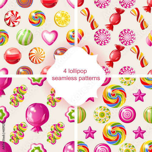 4 lollipop seamless patterns