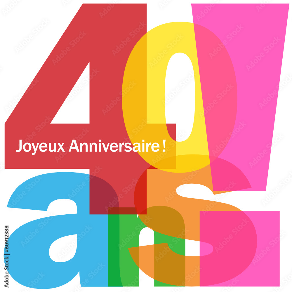 Carte Anniversaire 40 Ans Rouge