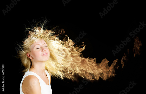 Hair in fire