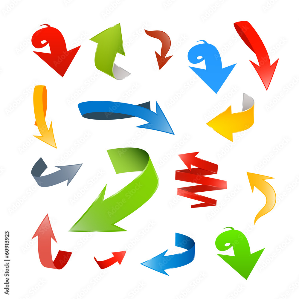 Colorful Abstract Arrows Set Colorful Abstract Arrows Set